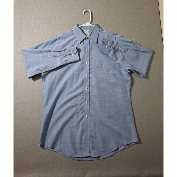 Brooks Brothers Regent Dress Shirt Mens 16 33 Blue Button Up Business Preppy - Picture 2 of 6